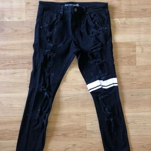 Black Pants With white stripe